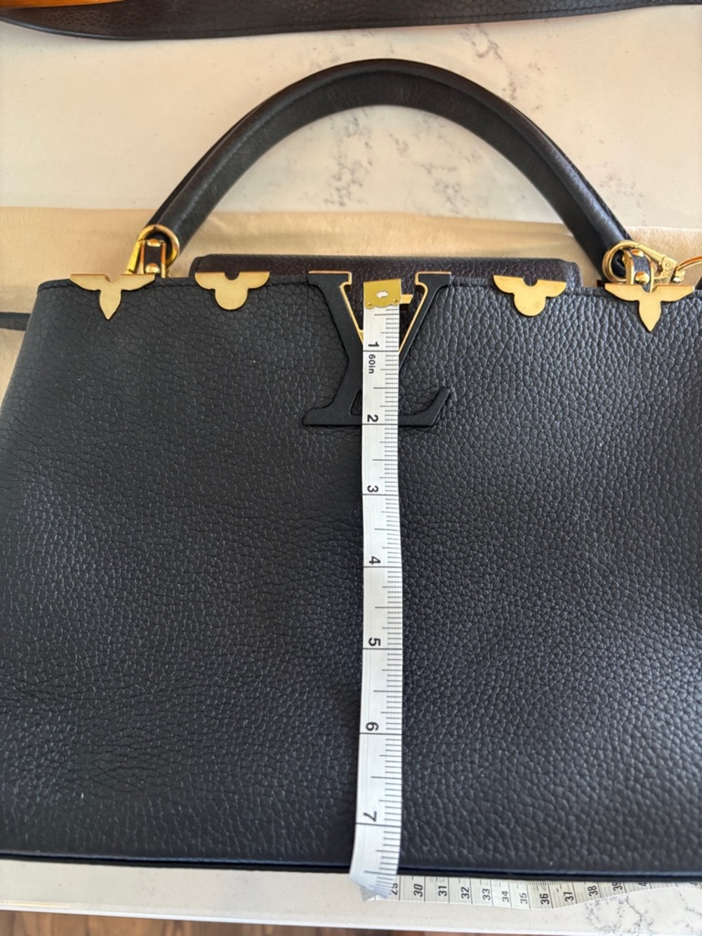 Louis Vuitton Black Classic Top Handle Bag with Gold Hardware - Picture 5 of 11